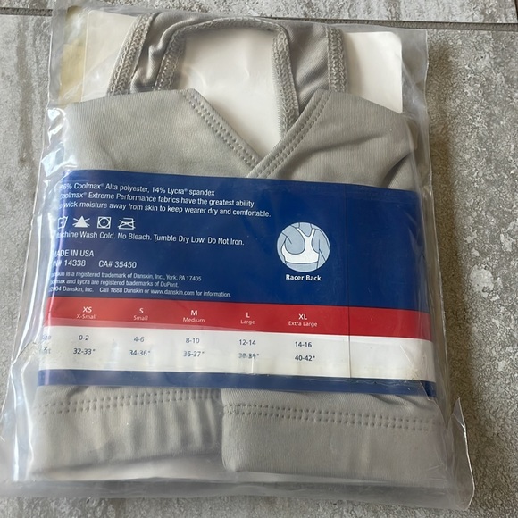 Danskin coolmax,Extreme racer back bra top,Medium,cream for women - Picture 7 of 7